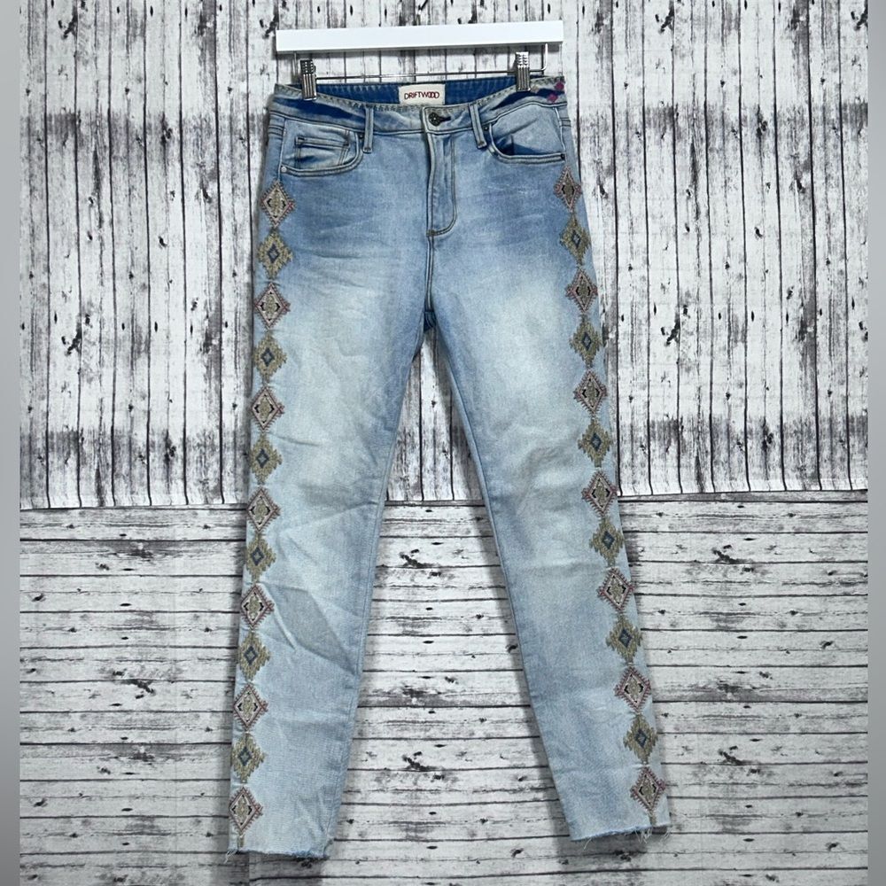Driftwood Jackie High Rise Embroidered Jeans